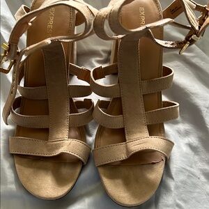 Express Beige Strappy Sandals